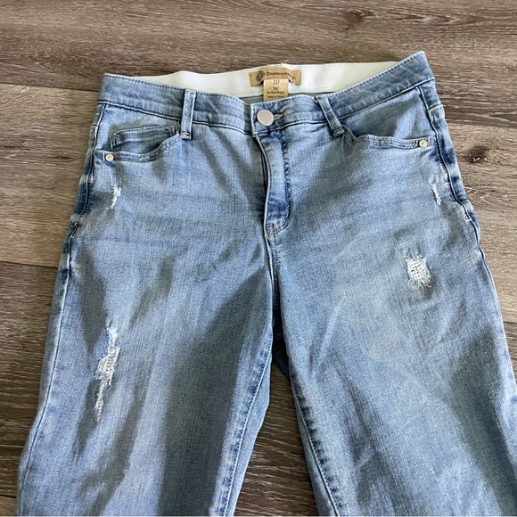 DEMOCRACY Ab Tech High Rise Slim Straight Jeans With Frayed Hem Size 10 - Picture 6 of 9